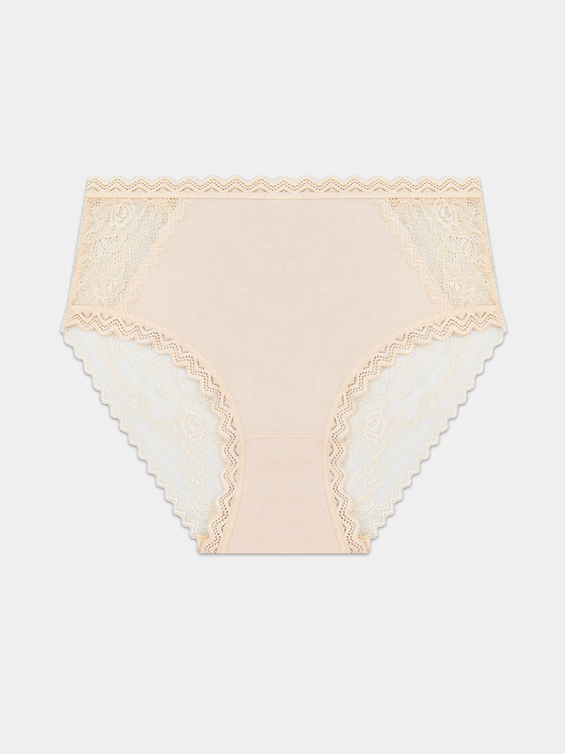 Eco Lace High Rise Knicker - Sand Hop Lun Limited