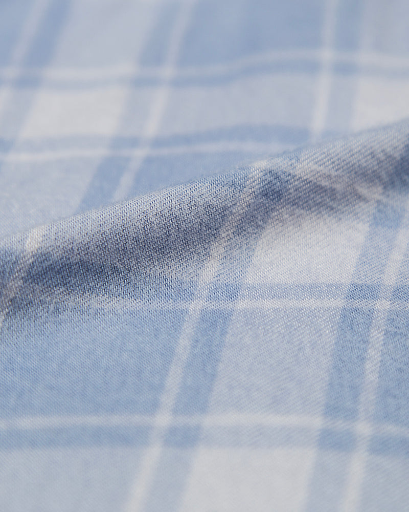 Soft Brushed Woven Pyjama Bottoms - Blue Check Anjos & Lourenco