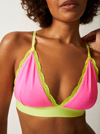 Lace Bralette - Hot Pink and Yellow Charming Garment Enterprises Co