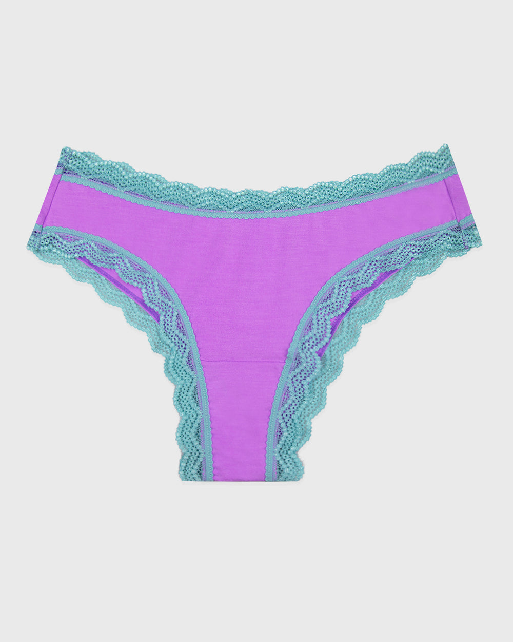 Brazilian Knicker - Electric Neon Purple and Turquoise Stripe & Stare