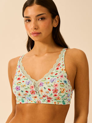Lace Plunge Bra - Ethereal Wildflowers