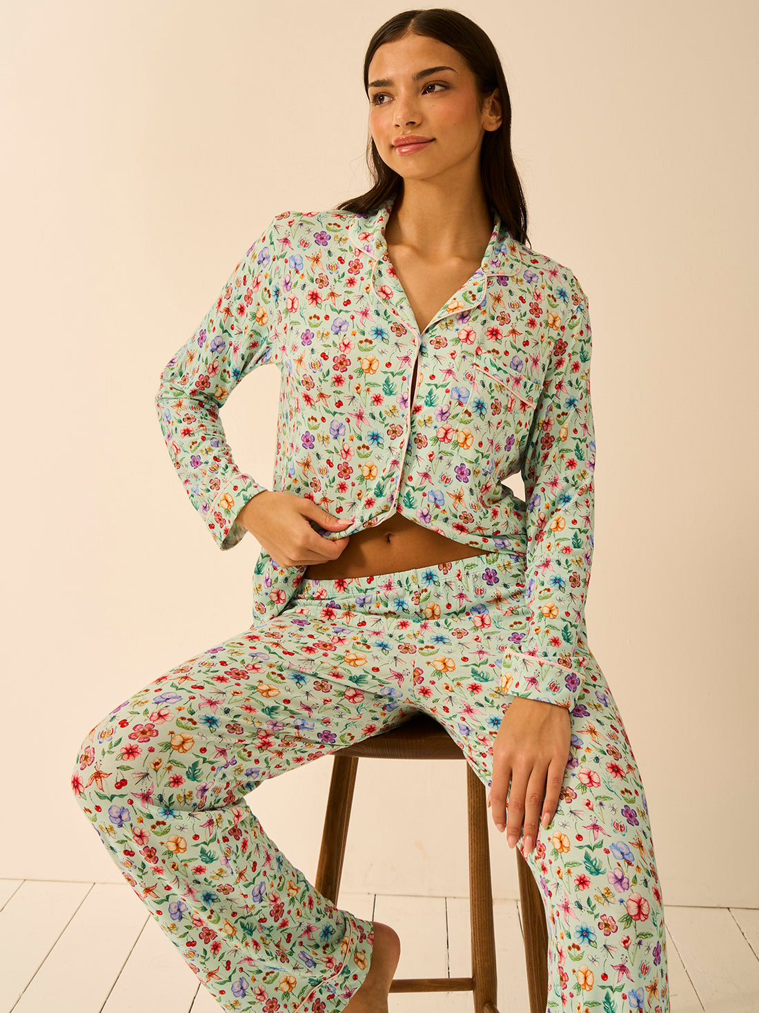 Long Pyjama Set - Ethereal Wildflowers