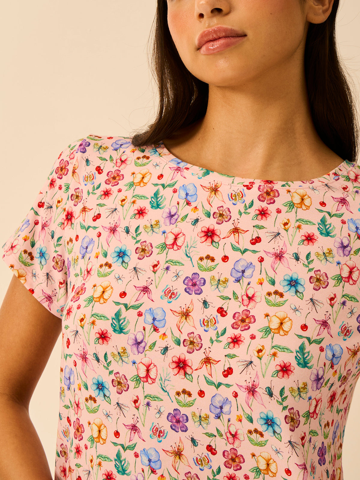 T-shirt & Short Pyjama Set - Ethereal Wildflowers