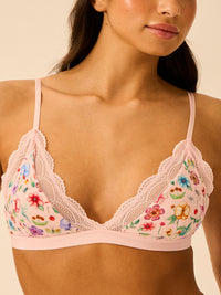 Light Lace Triangle Bra - Ethereal Wildflowers