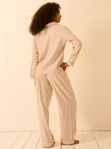 Soft Brushed Woven Pyjama Bottoms - Eucalyptus Stripe