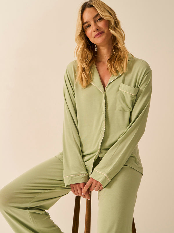 Long Pyjama Set - Eucalyptus Pastels