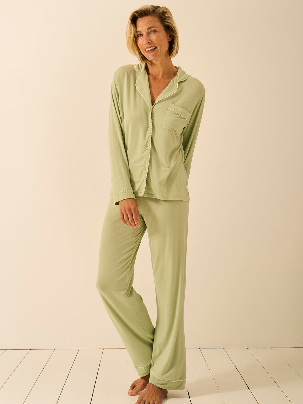Long Pyjama Set - Eucalyptus Pastels