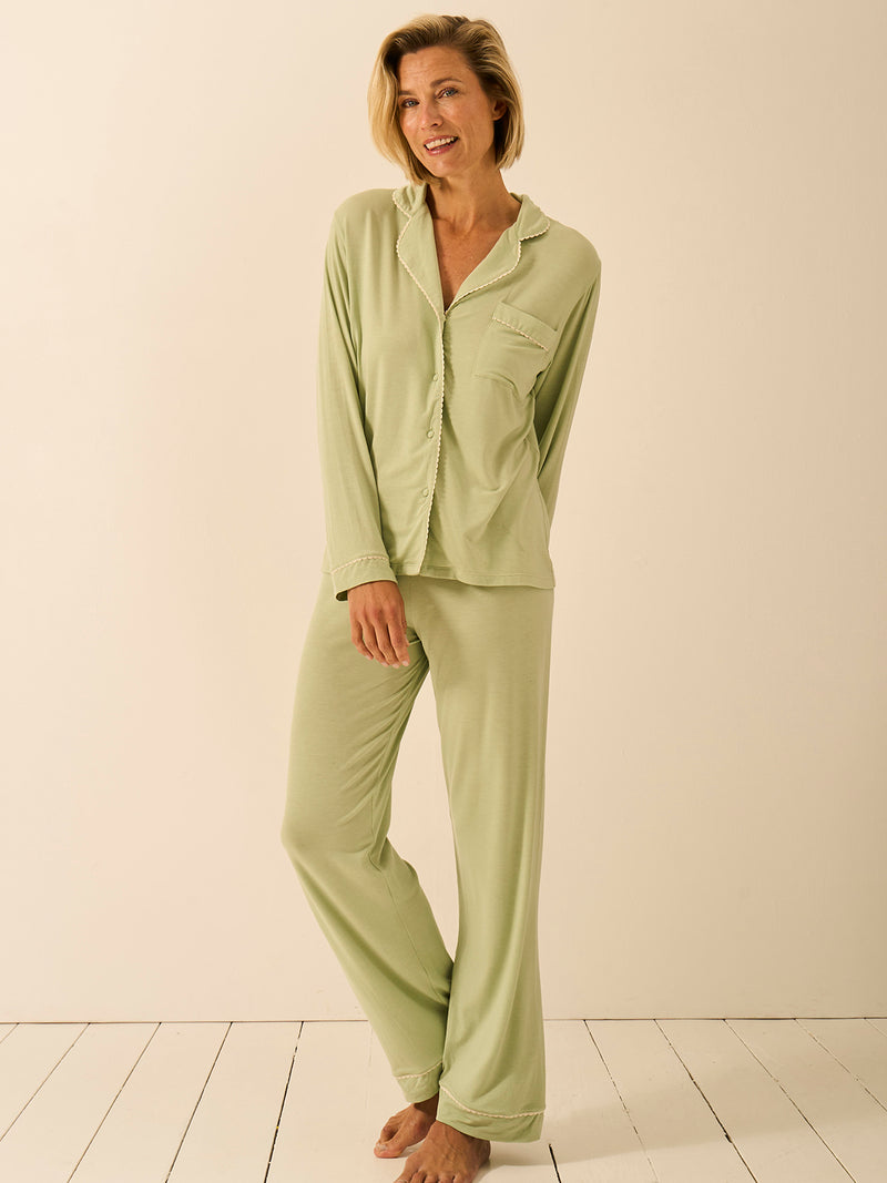 Long Pyjama Set - Eucalyptus Pastels