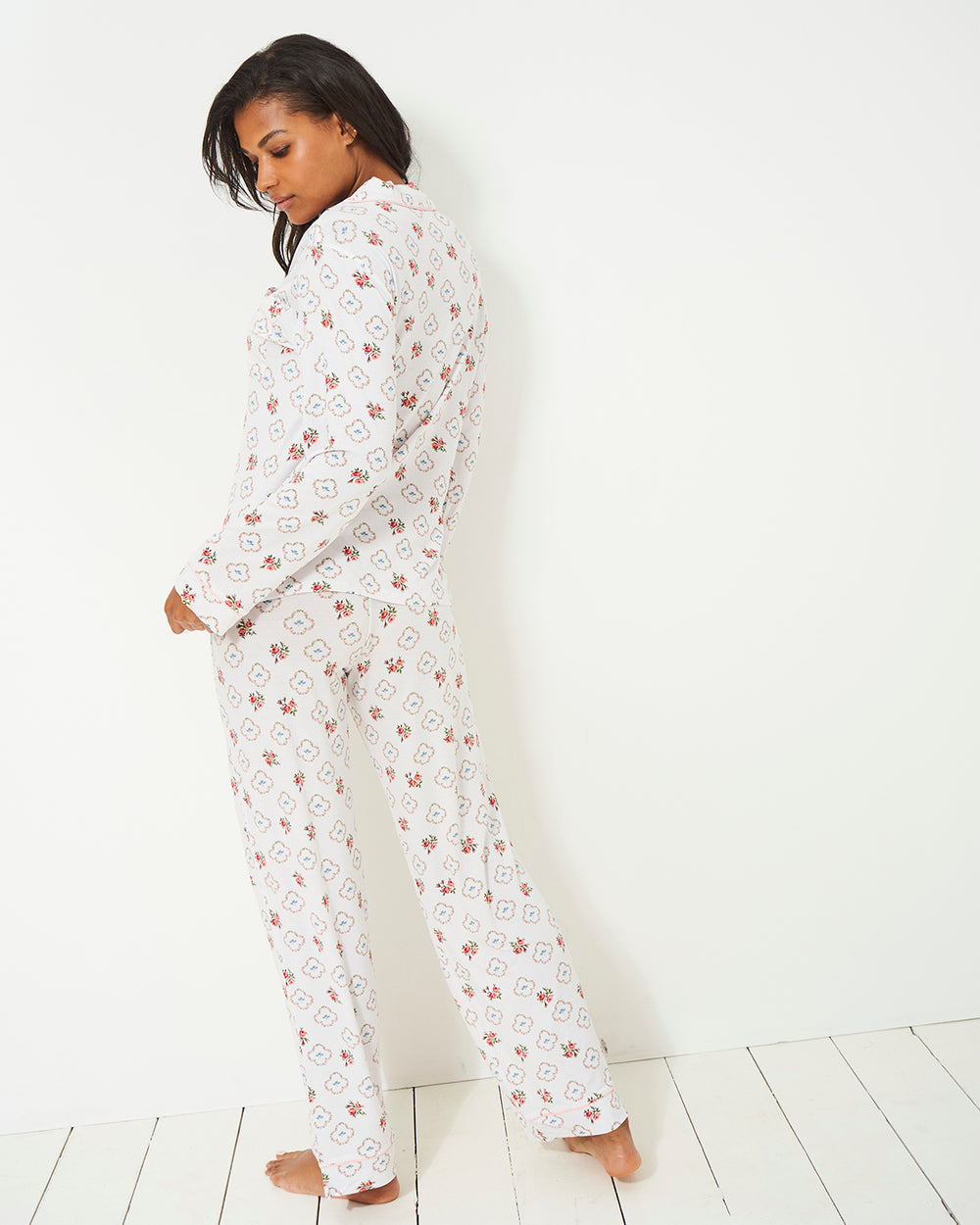 Long Pyjama Set - Eveliina Antique Rose Stripe & Stare®