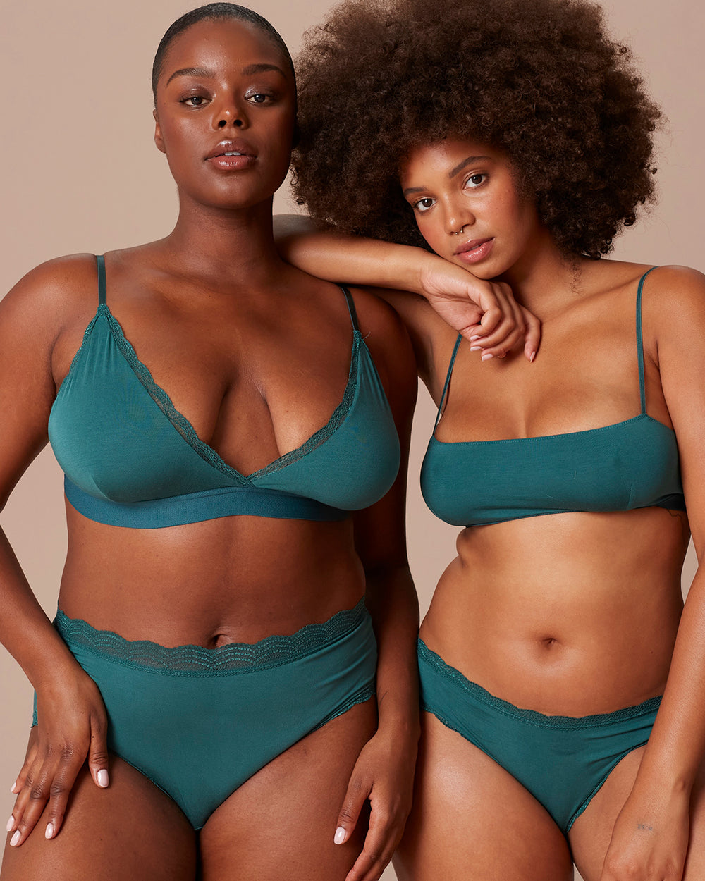 Lace Bralette - Forest Green  TENCEL™ Underwear – Stripe & Stare