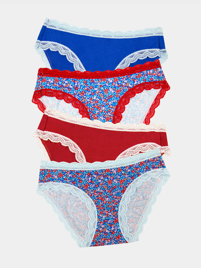 The Original Knicker Four Pack - Floral Meadow Stripe & Stare