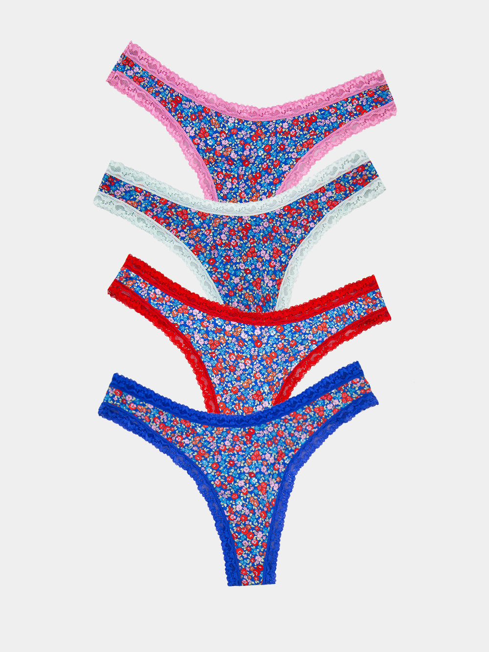 Thong Four Pack - Floral Meadow Stripe & Stare
