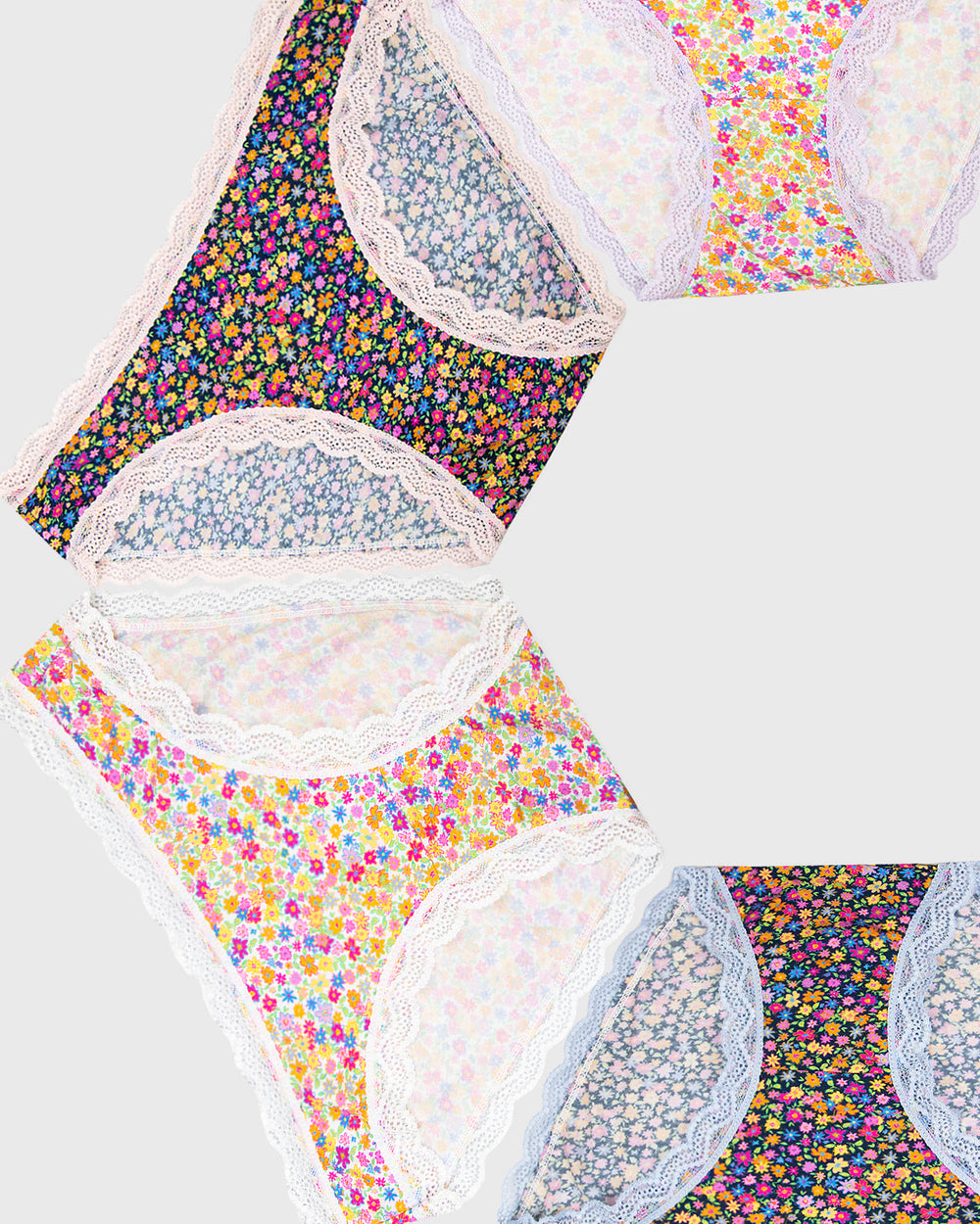 The Original Knicker Four Pack - Floral Wonderland Stripe & Stare