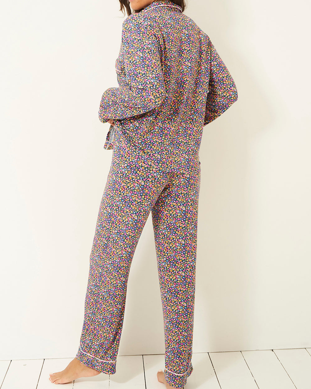 Long Pyjama Set - Floral Wonderland Stripe & Stare