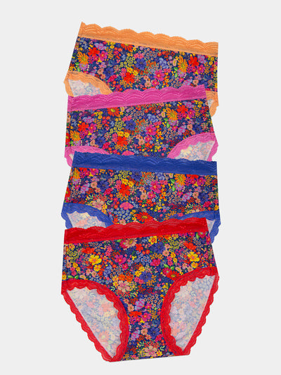High Rise Knicker Four Pack - Full Bloom Stripe & Stare