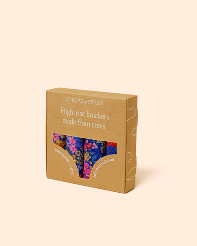 High Rise Knicker Four Pack - Full Bloom Stripe & Stare