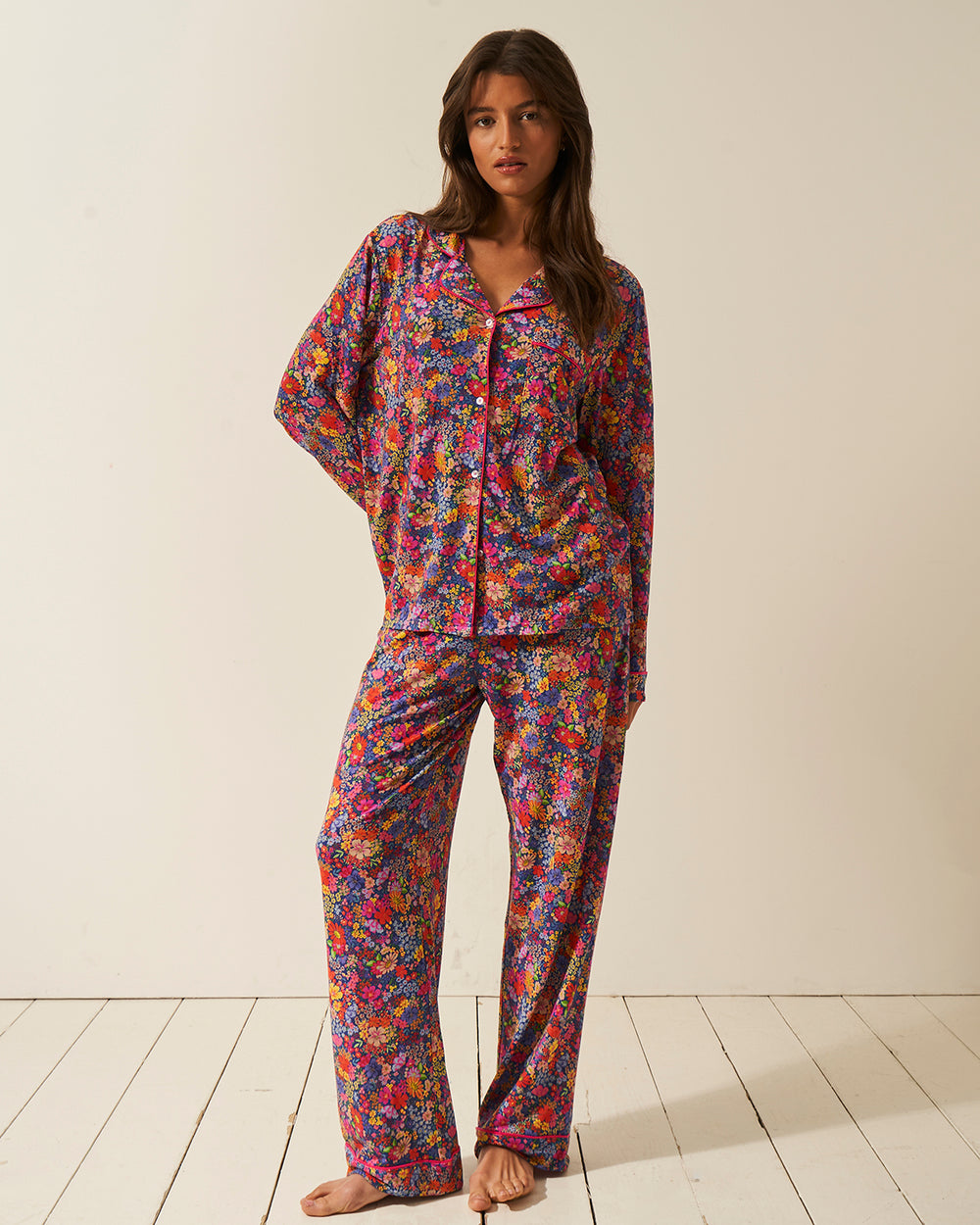 Long Pyjama Set - Full Bloom Stripe & Stare