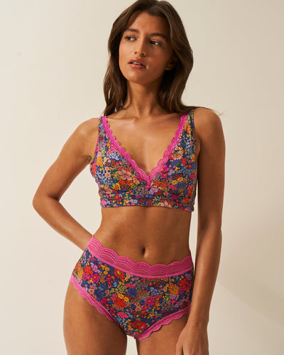 High Rise Knicker - Full Bloom Stripe & Stare