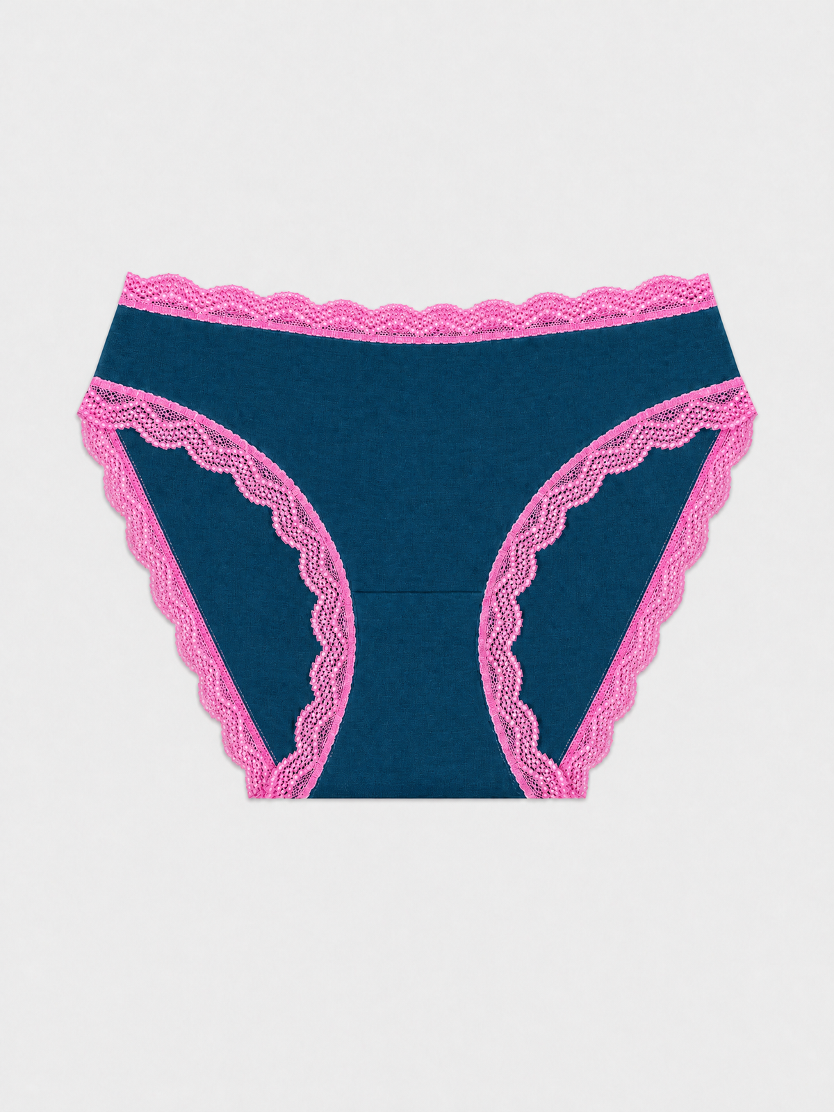 Mid Rise High Leg Knicker - Midnight Neon Pink