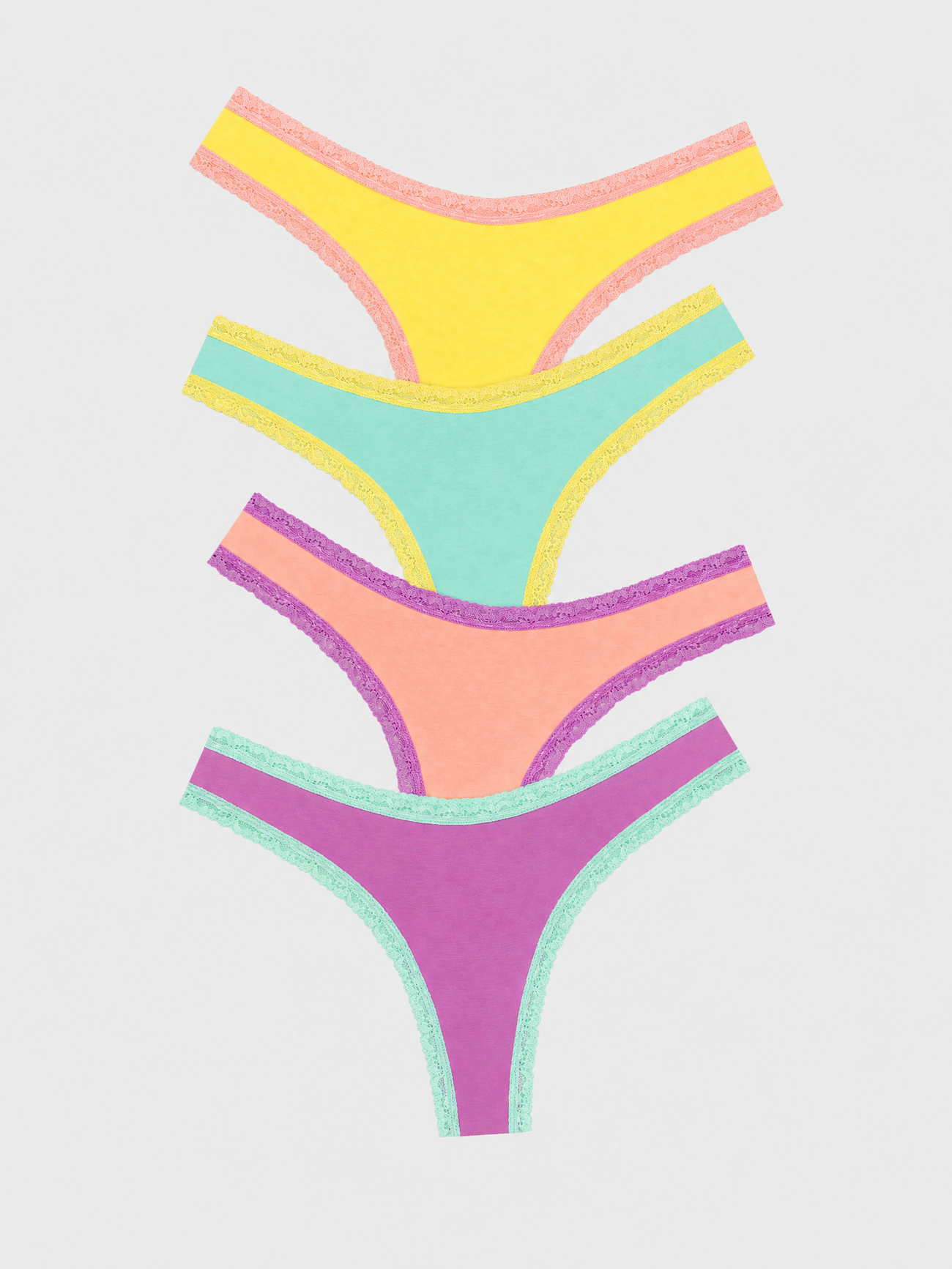 Thong Four Pack - Iridescent Pastel