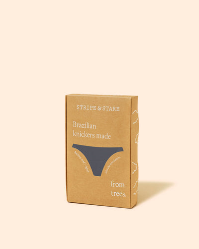 Brazilian Knicker - Graphite Stripe & Stare