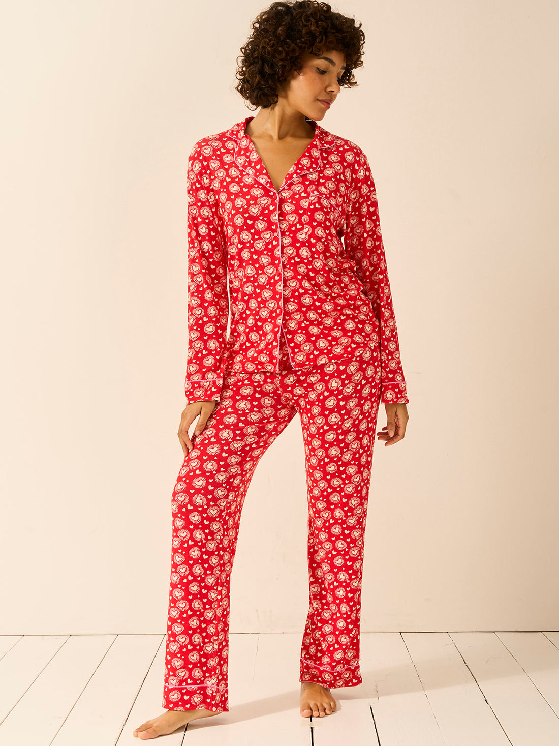Long Pyjama Set - Hearts on Fire