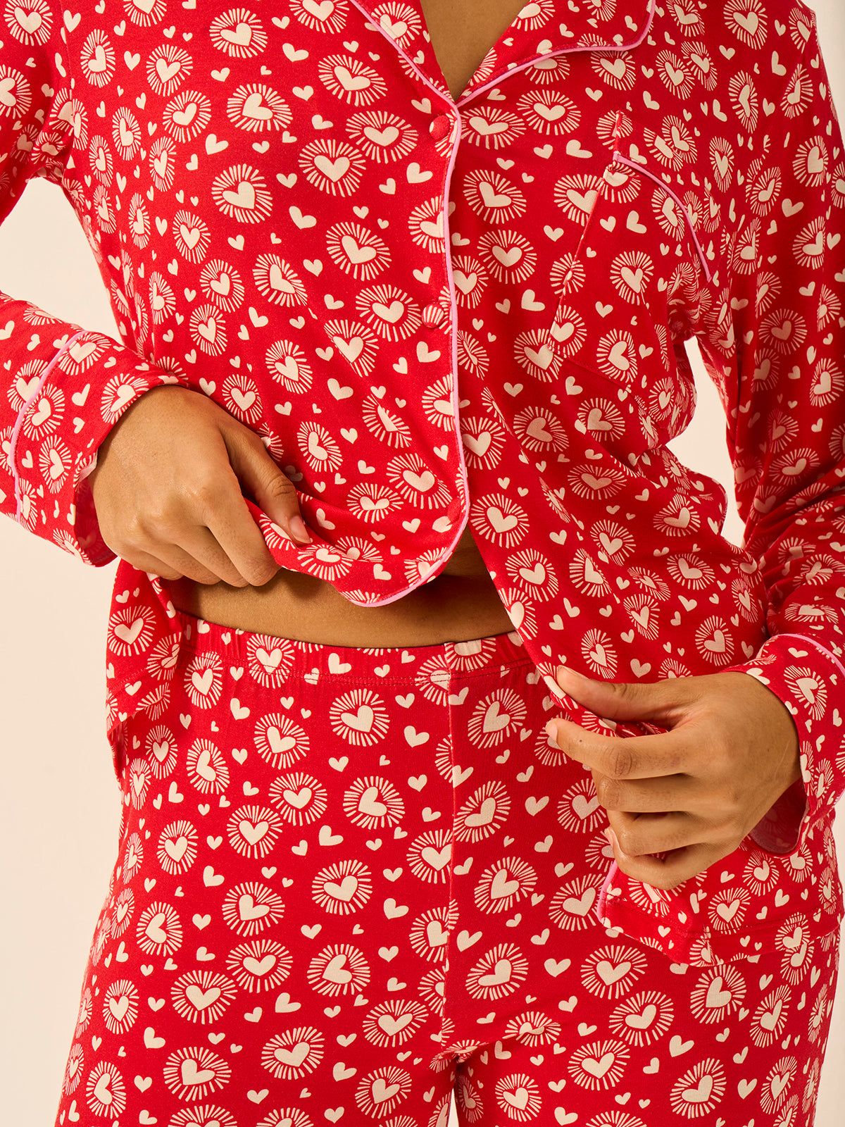 Long Pyjama Set - Hearts on Fire