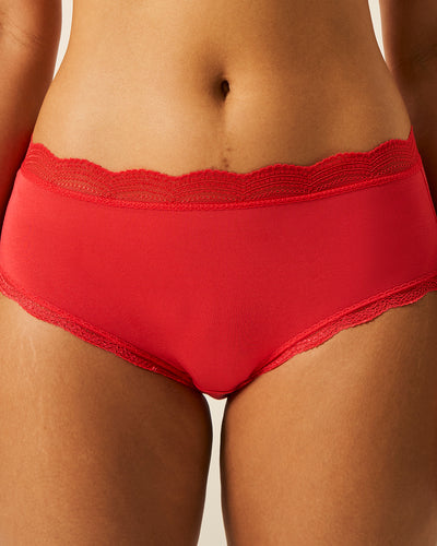 High Rise Knickers - Hibiscus Stripe & Stare