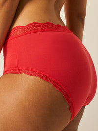 High Rise Knicker - Hibiscus Stripe & Stare