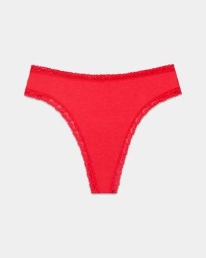 High Waisted Thong - Hibiscus