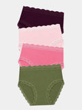 High Rise Knicker Four Pack - Black Cherry & Olive
