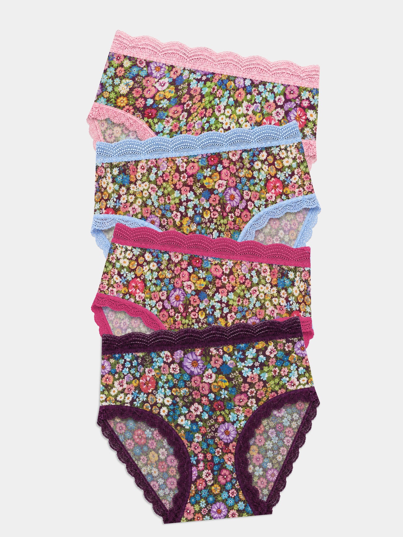 High Rise Knicker Four Pack - Pansy Pop