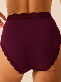 High Rise Knicker - Black Cherry