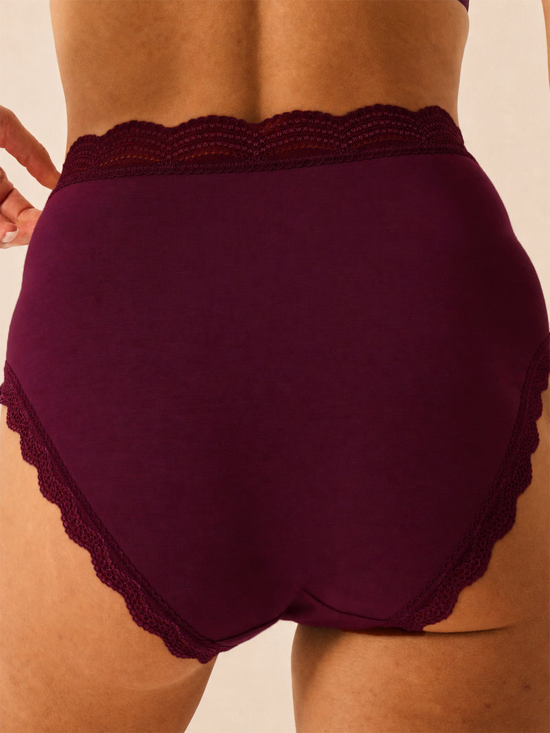 High Rise Knicker - Black Cherry