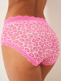 High Rise Knicker - Vibrant Pink Leopard Stripe & Stare®