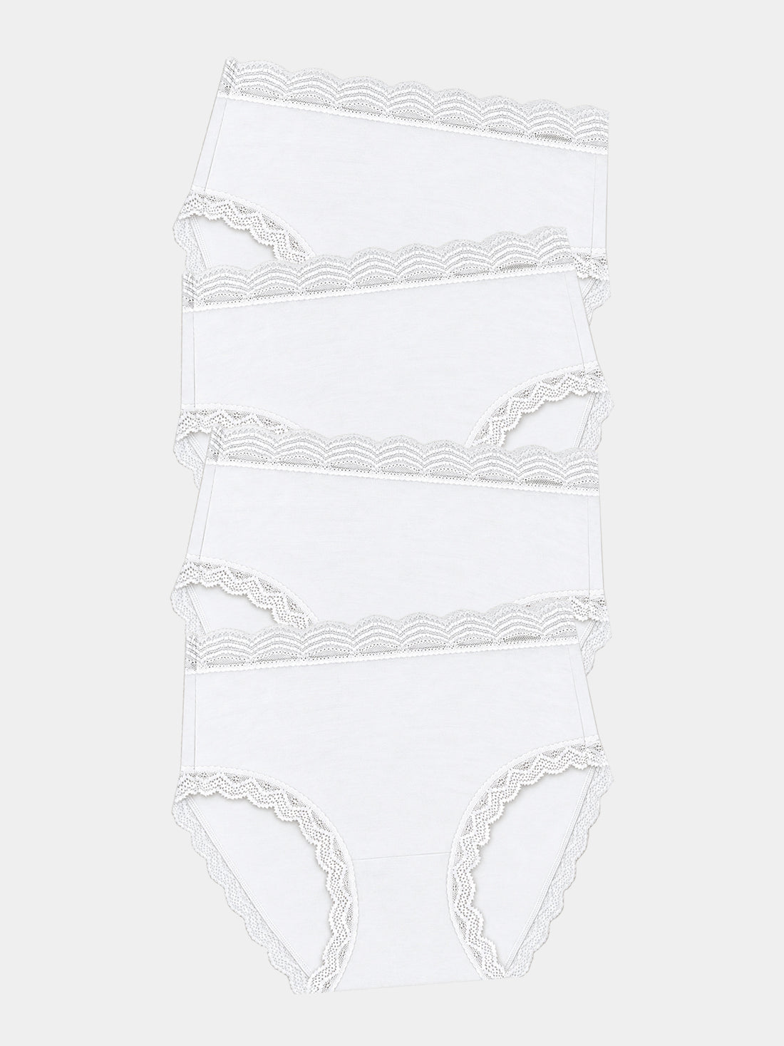 High Rise Knicker Four Pack - White