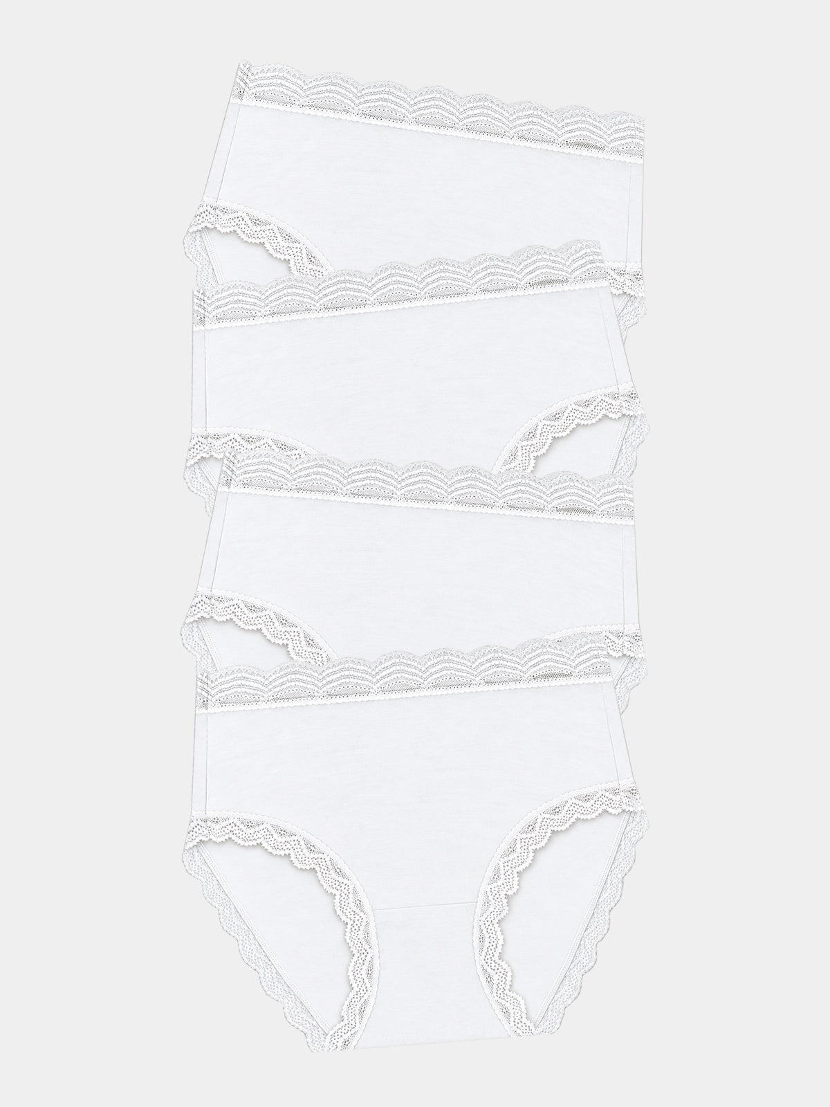 High Rise Knicker Four Pack - White