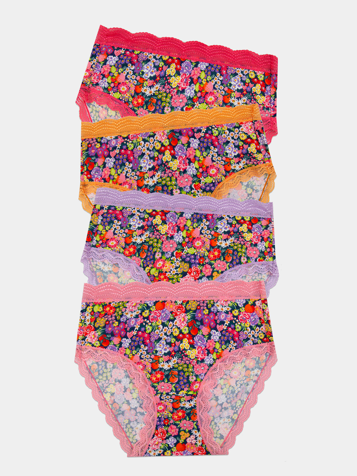 High Rise Knicker Four Pack - Botanical Bloom