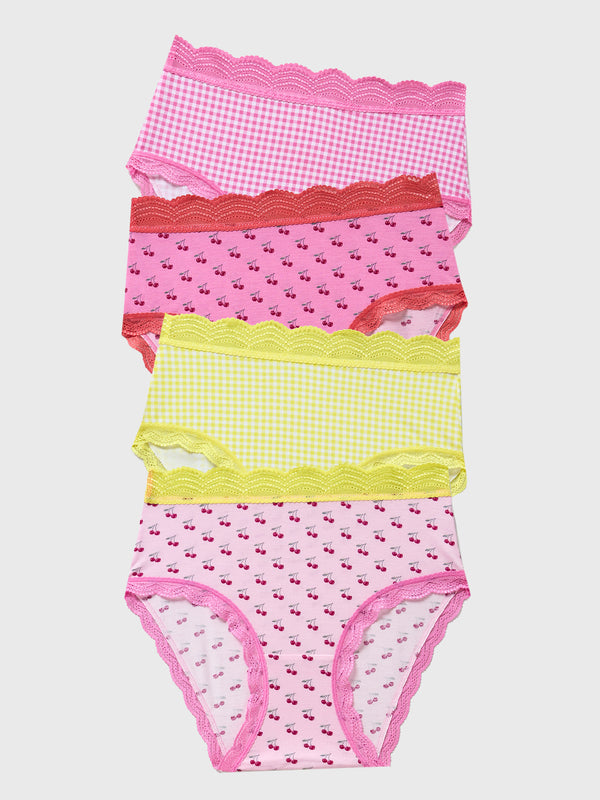 High Rise Knicker Four Pack - Cherry Baby
