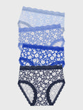 High Rise Knicker Four Pack - Cornflower Petals