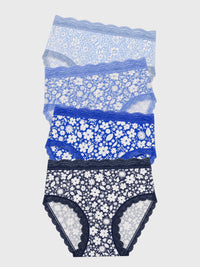 High Rise Knicker Four Pack - Cornflower Petals