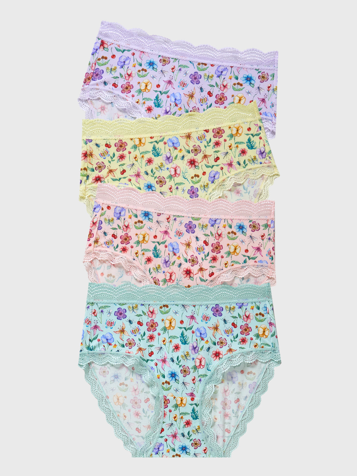 High Rise Knicker Four Pack - Ethereal Wildflowers