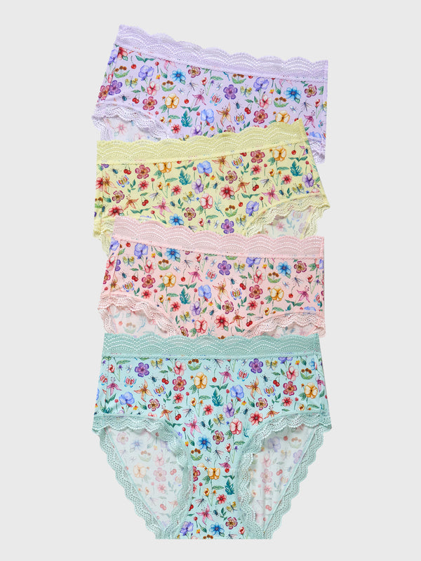 High Rise Knicker Four Pack - Ethereal Wildflowers