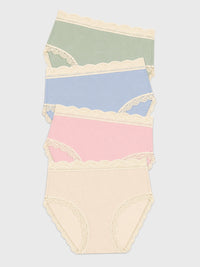 High Rise Knicker Four Pack - Eucalyptus Pastels