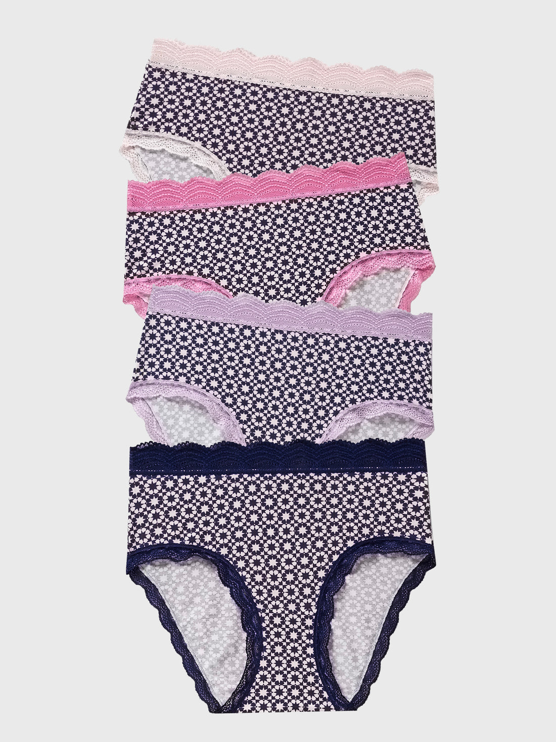 High Rise Knicker Four Pack - Mosaic Nights