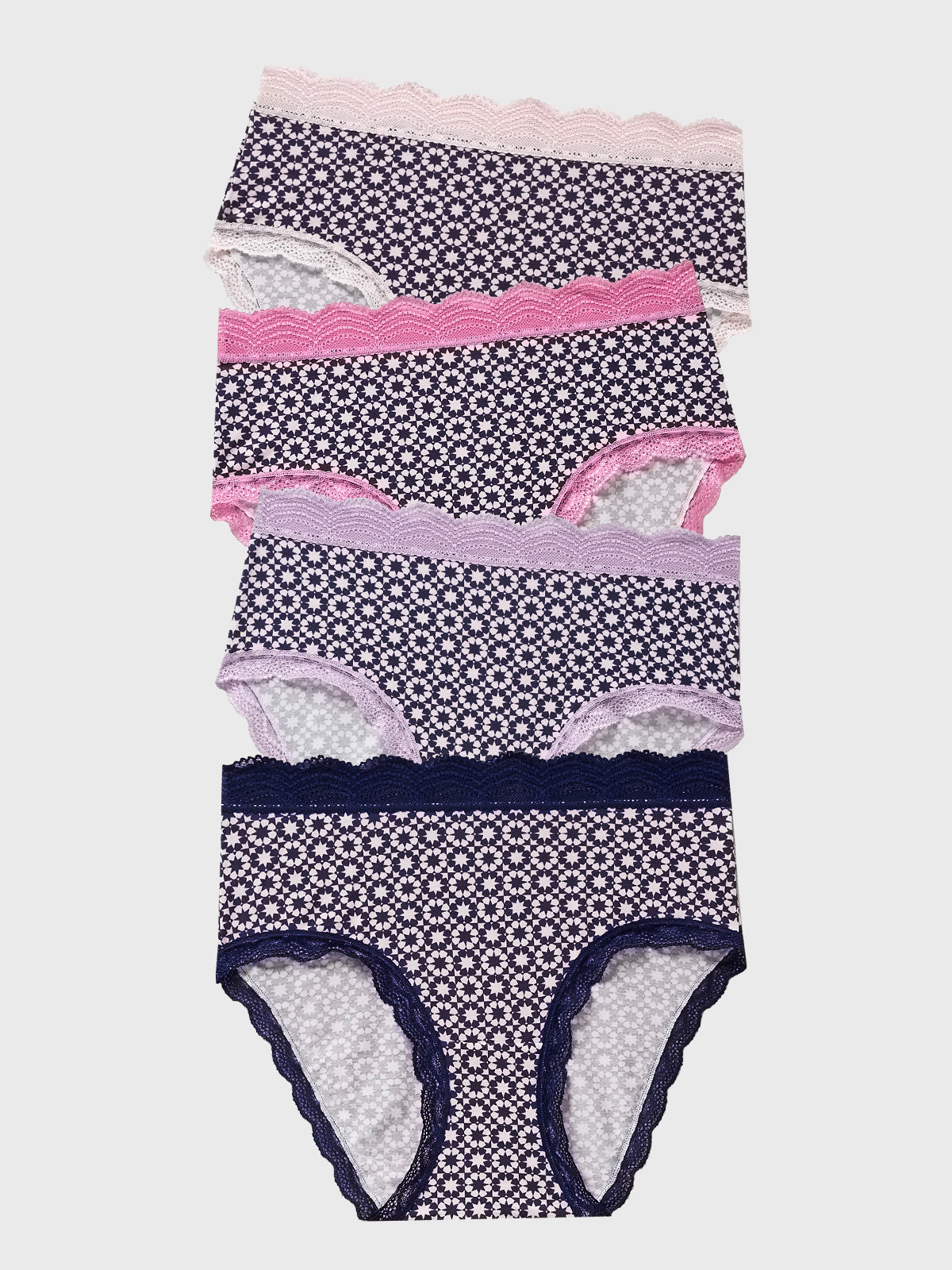 High Rise Knicker Four Pack - Mosaic Nights