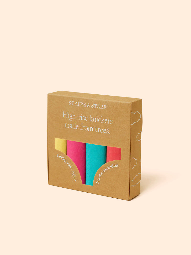 High Rise Knicker Four Pack - Paradise Brights
