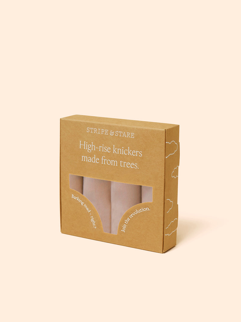 High Rise Knicker Four Pack - Latte