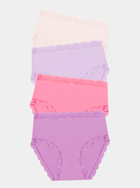 High Rise Knicker Four Pack - Lavender Pastels