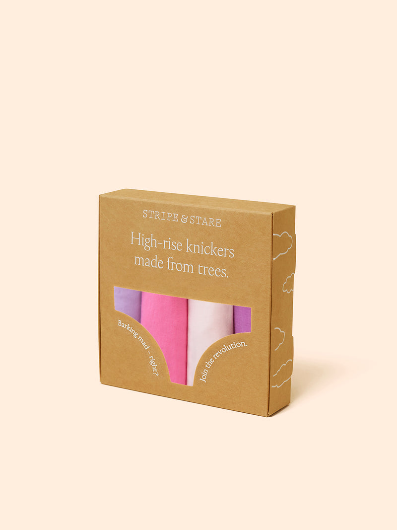 High Rise Knicker Four Pack - Lavender Pastels